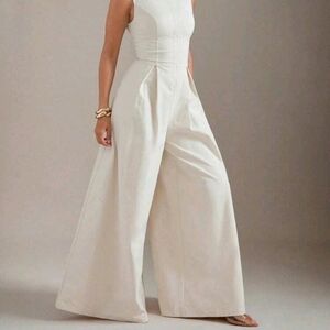 Contrast Zip Up Sleeveless Wide-Leg Jumpsuit